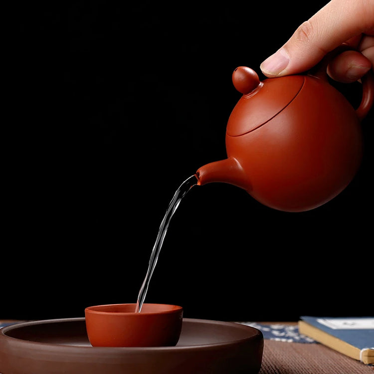 120ml 9-hole Yixing Handmade Red Clay Teapot / Xishi Longdan Teapot/filtered Small Bubble Teapot 11x8cm