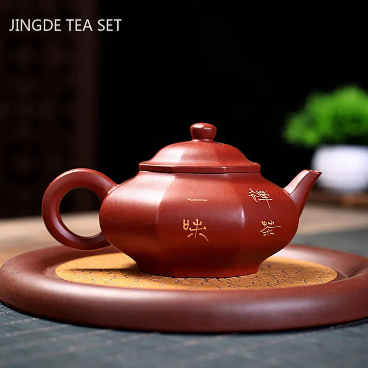 200ml Handpainted Yixing Purple Clay Teapots Chinese Filter Beauty Kettle Raw Ore Dahongpao Tea Pot Tradition Zisha Tea Infuser