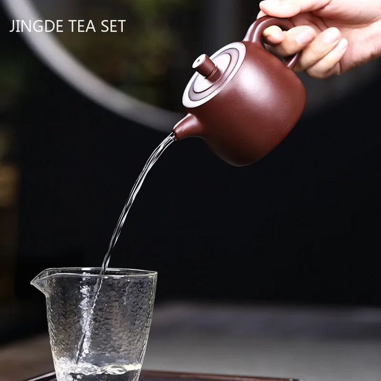 200ml Yixing Purple Clay Teapot Raw Ore Zhu Mud Kettle Handmade Customized Chinese Tea Ceremony Supplies Antique Tea Pots