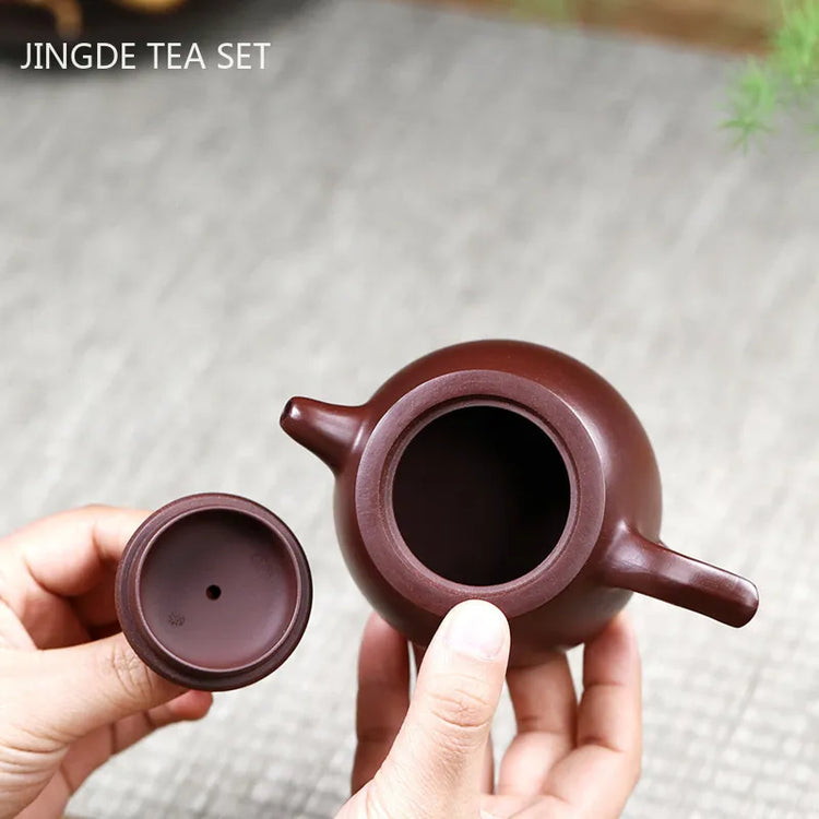 200ml Yixing Purple Clay Teapot Raw Ore Zhu Mud Kettle Handmade Customized Chinese Tea Ceremony Supplies Antique Tea Pots