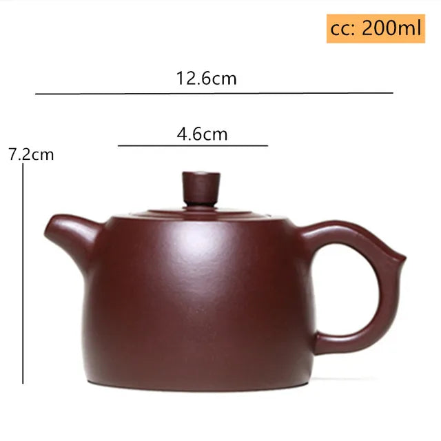 200ml Yixing Purple Clay Teapot Raw Ore Zhu Mud Kettle Handmade Customized Chinese Tea Ceremony Supplies Antique Tea Pots