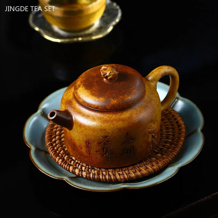 200ml Yixing Purple Clay Teapot Tradition Ball Hole Filter Kettle Chinese Zisha Beauty Tea Infuser Custom Tea Ceremony Gifts