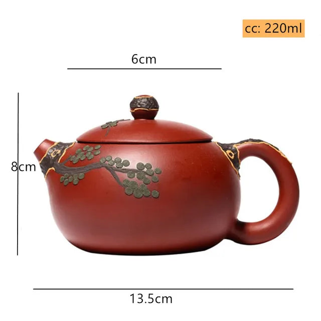 220ml Antique Yixing Purple Clay Tea Pot Handmade Dahongpao Xishi Teapot Chinese Beauty Filter Tea Infuser Zisha Teaware