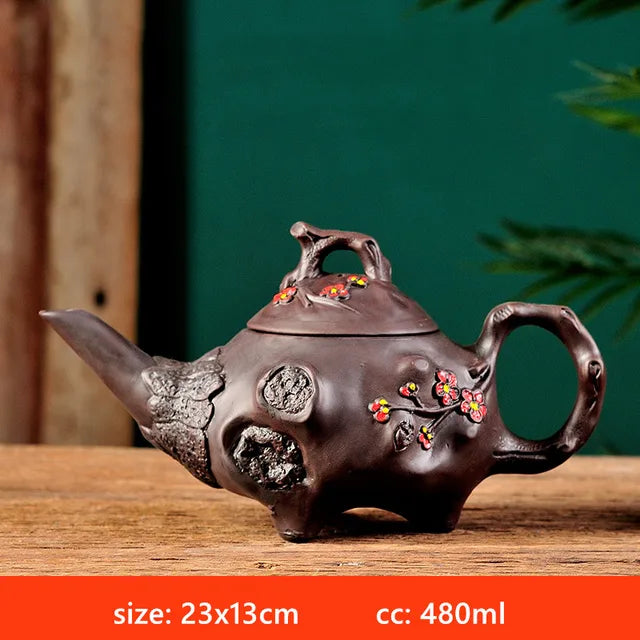 480ml Chinese Yixing Purple Clay Tea Pot Creative Tea Accessories Home Beauty Tea Infuser Custom Large Capacity Filter Teapot