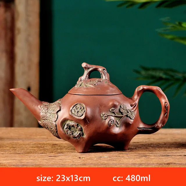 480ml Chinese Yixing Purple Clay Tea Pot Creative Tea Accessories Home Beauty Tea Infuser Custom Large Capacity Filter Teapot