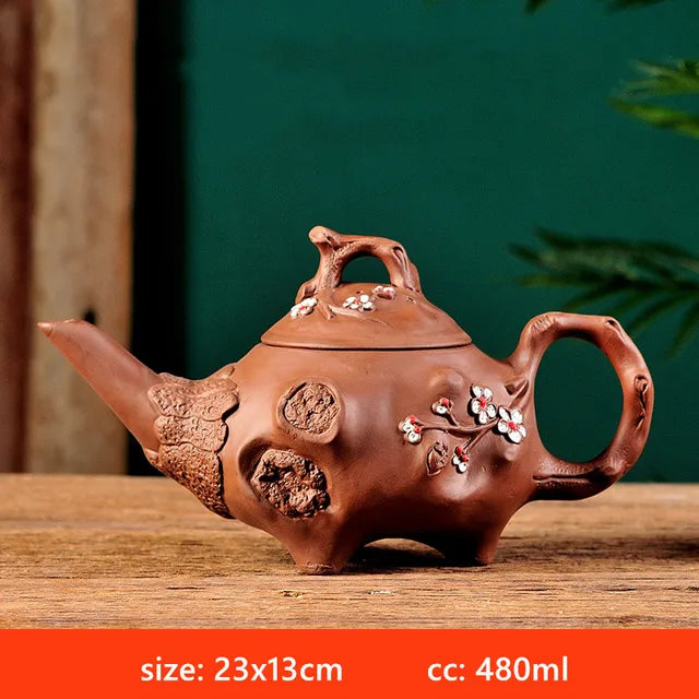 480ml Chinese Yixing Purple Clay Tea Pot Creative Tea Accessories Home Beauty Tea Infuser Custom Large Capacity Filter Teapot