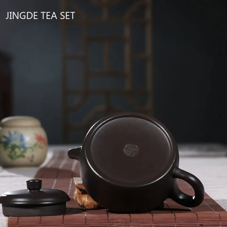 Classic Yixing Purple Clay Teapot Tradition Handmade Filter Tea Pot Raw Ore Black Mud Beauty Kettle Tea Set Supplies 220ml