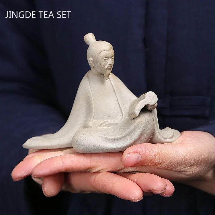 Creative Ceramic Tea Pet Figure Statue Pottery Ornaments Home Garden Decor Desktop Crafts Chinese Tea Ceremony Accessories