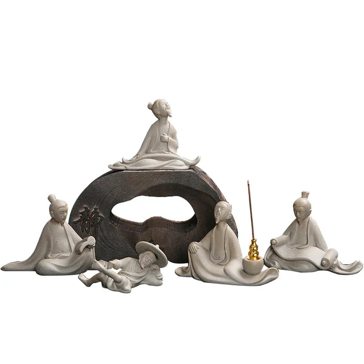 Creative Ceramic Tea Pet Figure Statue Pottery Ornaments Home Garden Decor Desktop Crafts Chinese Tea Ceremony Accessories