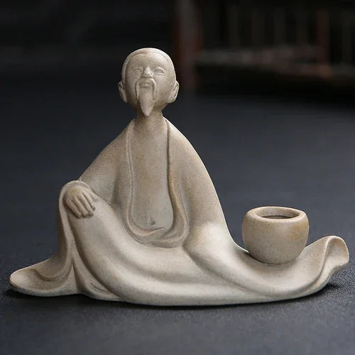 Creative Ceramic Tea Pet Figure Statue Pottery Ornaments Home Garden Decor Desktop Crafts Chinese Tea Ceremony Accessories