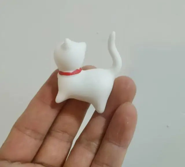 Creativity Handmade Ceramics Tea Pet Ornaments Cute Small Cat Statue White Porcelain Tea Figurine Crafts Boutique Tea Decoration