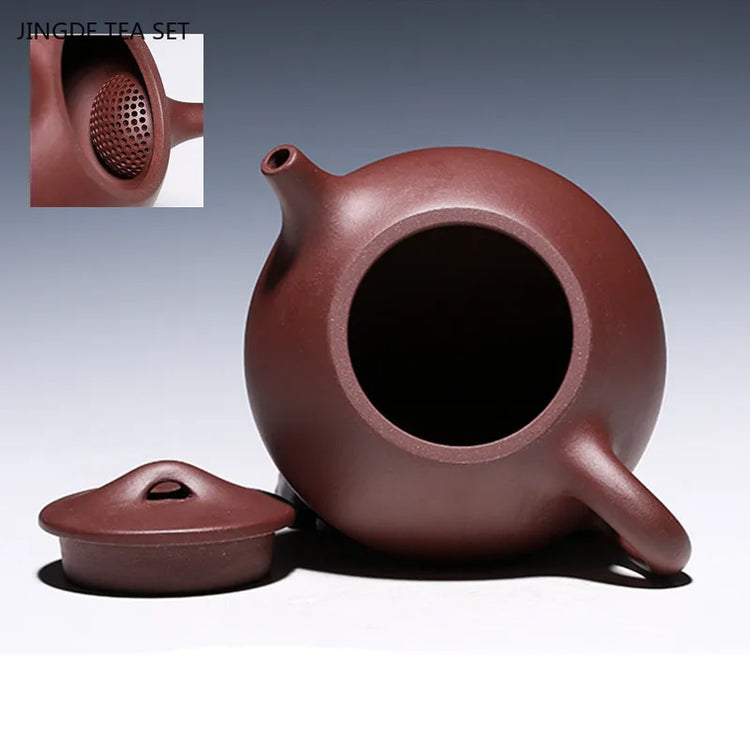 Handmade Yixing Purple Clay Tea Infuser Tradition Stone Scoop Filter Teapot Chinese Zisha Beauty Tea Set Custom Tea Accessories