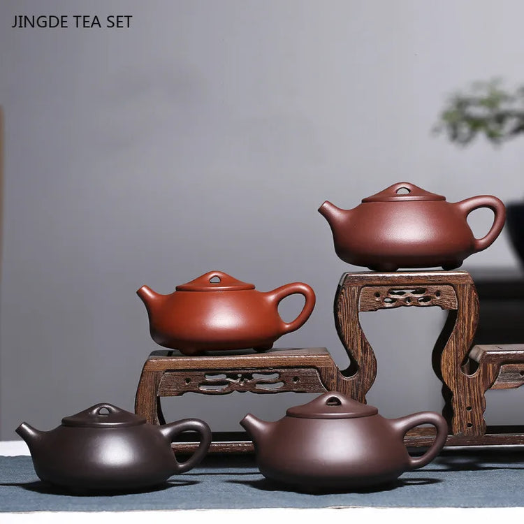 Handmade Yixing Purple Clay Tea Infuser Tradition Stone Scoop Filter Teapot Chinese Zisha Beauty Tea Set Custom Tea Accessories