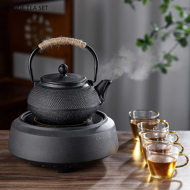 Japanese Cast Iron Teapot Retro Tea Pot and Cup Set Outdoor Tea Cooker Special Tea Set Puer Beauty Teaware Household Teakettle