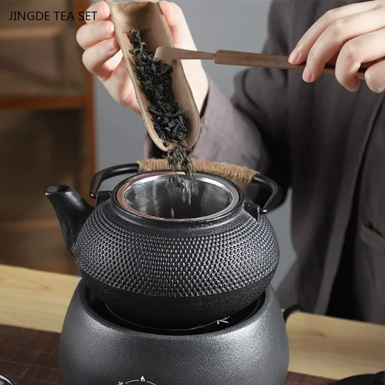 Japanese Cast Iron Teapot Retro Tea Pot and Cup Set Outdoor Tea Cooker Special Tea Set Puer Beauty Teaware Household Teakettle