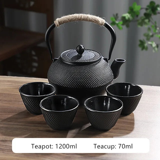 Japanese Cast Iron Teapot Retro Tea Pot and Cup Set Outdoor Tea Cooker Special Tea Set Puer Beauty Teaware Household Teakettle