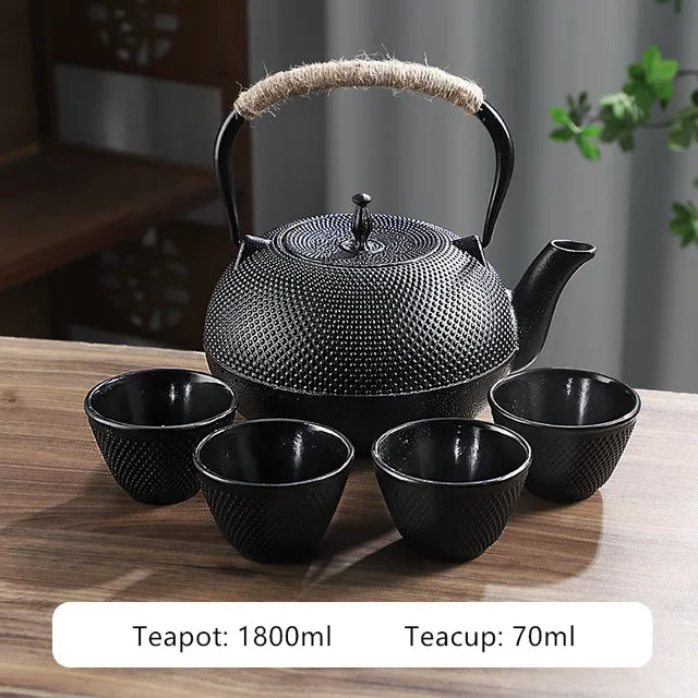 Japanese Cast Iron Teapot Retro Tea Pot and Cup Set Outdoor Tea Cooker Special Tea Set Puer Beauty Teaware Household Teakettle