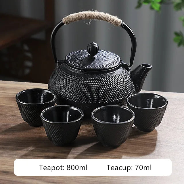 Japanese Cast Iron Teapot Retro Tea Pot and Cup Set Outdoor Tea Cooker Special Tea Set Puer Beauty Teaware Household Teakettle