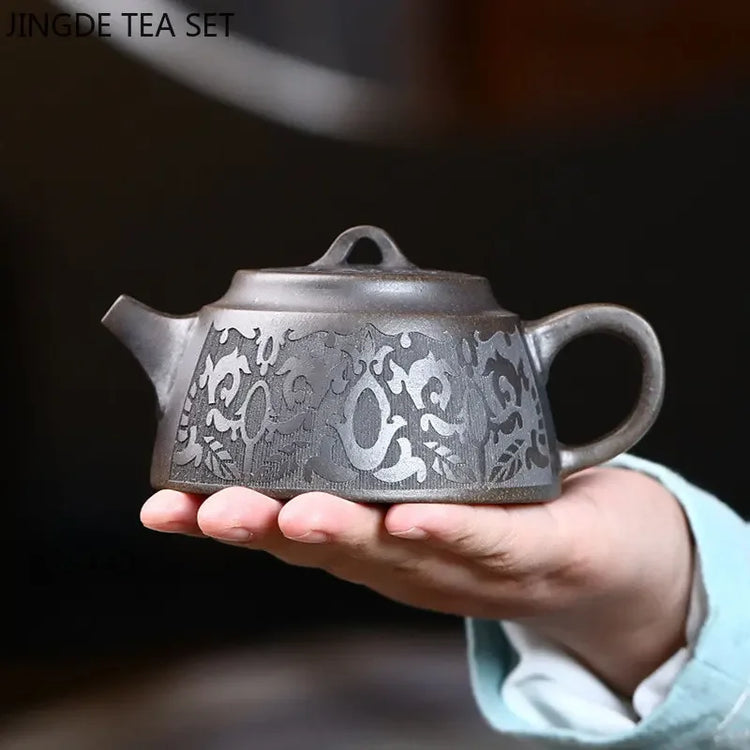 Retro Yixing Purple Clay Teapot Handmade Raw Ore Tea Set Zisha Filter Beauty Tea Infuser Tradition Chinese Teaware 230ml