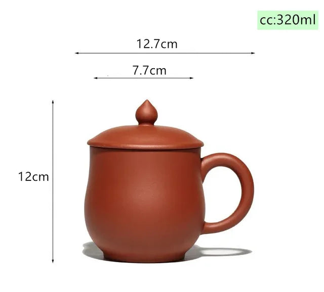 Yixing Handmade Purple Clay Pu'er Teacup With Cover Office Water Travel Portable Tea Cups Gifts Household Tea Set Drinkware