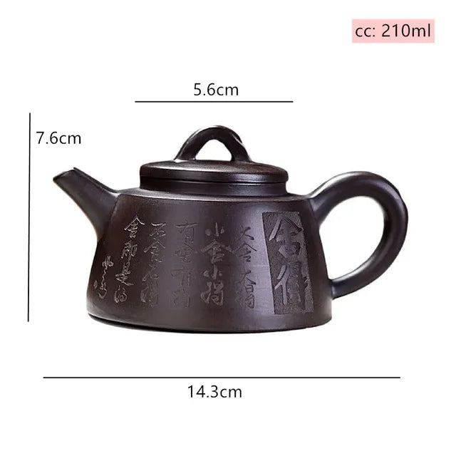 Yixing Handmade Purple Clay Teapot Raw Ore Black Mud Stone Scoop Pot Authentic Zisha Tea Set Filter Beauty Tea Infuser 210ml